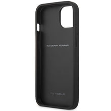 Заредете изображение във визуализатора на галерията – Ferrari FEHCP13MRGOG iPhone 13 6.1" black/black hardcase Leather Curved Line
