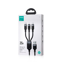 Заредете изображение във визуализатора на галерията – Joyroom Multi-Use Series 3-in-1 cable S-1T3018A18 Lightning USB-C micro USB 1.2m - black
