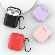 Заредете изображение във визуализатора на галерията – Case for AirPods Pro silicone soft case for headphones + keychain carabiner pendant pink (case D) - TopMag
