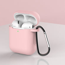 Заредете изображение във визуализатора на галерията – Case for AirPods 2 / AirPods 1 silicone soft case for headphones + keychain carabiner pendant pink (case D) - TopMag
