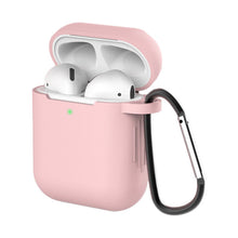 Заредете изображение във визуализатора на галерията – Case for AirPods 2 / AirPods 1 silicone soft case for headphones + keychain carabiner pendant pink (case D) - TopMag
