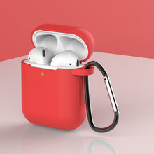Заредете изображение във визуализатора на галерията – Case for AirPods 2 / AirPods 1 silicone soft case for headphones + keychain carabiner pendant red (case D) - TopMag
