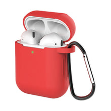 Заредете изображение във визуализатора на галерията – Case for AirPods 2 / AirPods 1 silicone soft case for headphones + keychain carabiner pendant red (case D) - TopMag
