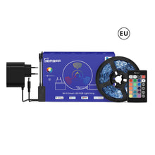 Заредете изображение във визуализатора на галерията – Sonoff L2 Lite set smart 5m RGB eWeLink LED strip 300 lm remote control Bluetooth power supply - TopMag
