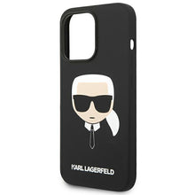 Заредете изображение във визуализатора на галерията – Karl Lagerfeld KLHCP14XSLKHBK iPhone 14 Pro Max 6.7 "hardcase black / black Silicone Karl`s Head
