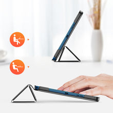 Заредете изображение във визуализатора на галерията – DUX DUCIS Domo foldable cover, tablet case with Smart Sleep function, Nokia T20 stand black - TopMag
