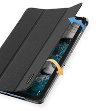 Заредете изображение във визуализатора на галерията – DUX DUCIS Domo foldable cover, tablet case with Smart Sleep function, Nokia T20 stand black - TopMag
