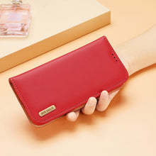 Заредете изображение във визуализатора на галерията – Dux Ducis Hivo Leather Flip Cover Genuine Leather Wallet For Cards And Documents Samsung Galaxy S22 Red - TopMag
