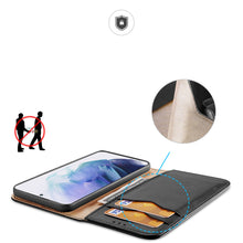 Заредете изображение във визуализатора на галерията – Dux Ducis Hivo Leather Flip Cover Genuine Leather Wallet For Cards And Documents Samsung Galaxy S22 + (S22 Plus) Black - TopMag
