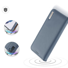 Заредете изображение във визуализатора на галерията – Dux Ducis Hivo Leather Flip Cover Genuine Leather Wallet For Cards And Documents Samsung Galaxy S22 + (S22 Plus) Blue - TopMag
