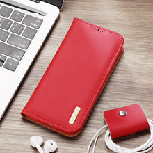 Заредете изображение във визуализатора на галерията – Dux Ducis Hivo Leather Flip Cover Genuine Leather Wallet For Cards And Documents Samsung Galaxy S22 + (S22 Plus) Red - TopMag
