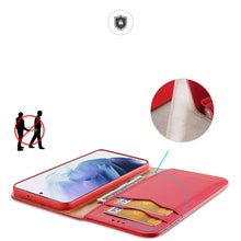 Заредете изображение във визуализатора на галерията – Dux Ducis Hivo Leather Flip Cover Genuine Leather Wallet For Cards And Documents Samsung Galaxy S22 + (S22 Plus) Red - TopMag
