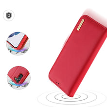 Заредете изображение във визуализатора на галерията – Dux Ducis Hivo Leather Flip Cover Genuine Leather Wallet For Cards And Documents Samsung Galaxy S22 + (S22 Plus) Red - TopMag
