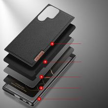 Заредете изображение във визуализатора на галерията – Dux Ducis Fino case is made of nylon material for Samsung Galaxy S22 Ultra black - TopMag
