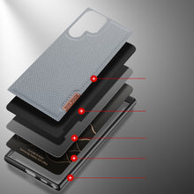Заредете изображение във визуализатора на галерията – Dux Ducis Fino case is made of nylon material for Samsung Galaxy S22 Ultra blue - TopMag
