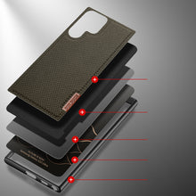 Заредете изображение във визуализатора на галерията – Dux Ducis Fino case is made of nylon material for Samsung Galaxy S22 Ultra green - TopMag
