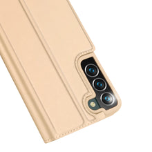 Заредете изображение във визуализатора на галерията – Dux Ducis Skin Pro Holster Cover Flip Cover for Samsung Galaxy S22 + (S22 Plus) gold - TopMag

