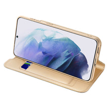 Заредете изображение във визуализатора на галерията – Dux Ducis Skin Pro Holster Cover Flip Cover for Samsung Galaxy S22 + (S22 Plus) gold - TopMag
