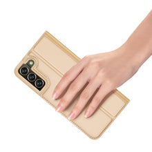Заредете изображение във визуализатора на галерията – Dux Ducis Skin Pro Holster Cover Flip Cover for Samsung Galaxy S22 + (S22 Plus) gold - TopMag
