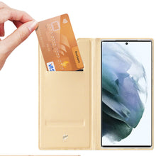 Заредете изображение във визуализатора на галерията – Dux Ducis Skin Pro Holster Cover for Samsung Galaxy S22 Ultra gold - TopMag
