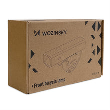 Заредете изображение във визуализатора на галерията – Wozinsky front bicycle lamp USB (up to 200lm) white light 4 operating modes black (WFBLB2) - TopMag
