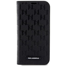 Заредете изображение във визуализатора на галерията – Karl Lagerfeld KLBKP14XSAKLHPK iPhone 14 Pro Max 6.7" bookcase black/black Saffiano Monogram
