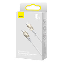 Заредете изображение във визуализатора на галерията – Baseus Glimmer Series cable with fast charging USB-C 480Mb/s PD 100W 1m white
