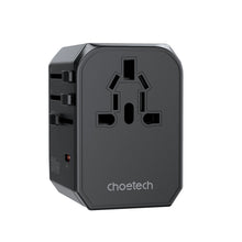 Заредете изображение във визуализатора на галерията – Choetech PD6041 USB-C USB-A PD 30W Travel Charger with 4 US EU UK AU Plugs - Black

