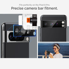 Заредете изображение във визуализатора на галерията – CAMERA COVER Spigen OPTIK.TR ”EZ FIT” CAMERA PROTECTOR 2-PACK GOOGLE PIXEL 8 PRO BLACK
