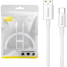 Заредете изображение във визуализатора на галерията – BASEUS cable USB A to Apple Lightning 8-pin PD 100W 1m white P10320102214-00
