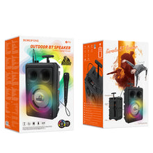 Заредете изображение във визуализатора на галерията – Borofone Portable Bluetooth Speaker BP9 Dancing karaoke with microphone black
