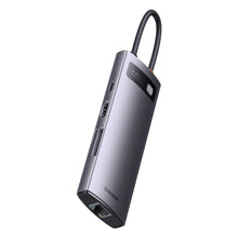 Заредете изображение във визуализатора на галерията – HUB 8in1 Baseus StarJoy USB-C to USB-C PD / 3x USB-A / HDMI / RJ-45 / SD TF - gray
