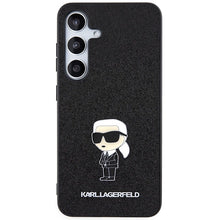 Заредете изображение във визуализатора на галерията – Karl Lagerfeld Fixed Glitter Ikonik Logo Metal Pin case for Samsung Galaxy S24+ - black
