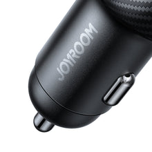 Заредете изображение във визуализатора на галерията – Joyroom JR-CCD04 30W 2x USB-C USB-A car charger with display - black
