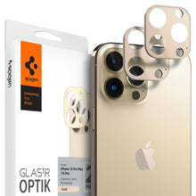 Заредете изображение във визуализатора на галерията – SPIGEN OPTIK.TR CAMERA PROTECTOR 2-PACK IPHONE 13 PRO / 13 PRO MAX GOLD COVER - TopMag
