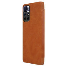 Заредете изображение във визуализатора на галерията – Nillkin Qin Case Case for Xiaomi Redmi Note 11T 5G / Note 11S 5G / Note 11 5G (China) / Poco M4 Pro 5G Camera Protector Holster Cover Flip Cover Brown - TopMag
