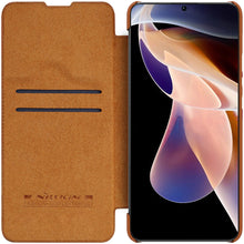 Заредете изображение във визуализатора на галерията – Nillkin Qin Case case for Xiaomi Redmi Note 11 Pro+ (China) / Redmi Note 11 Pro (China) / Mi11i HyperCharge camera cover holster case cover with flap brown - TopMag
