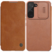 Заредете изображение във визуализатора на галерията – Nillkin Qin Leather Pro Case Case For Samsung Galaxy S22 Camera Protector Holster Cover Flip Cover Brown - TopMag
