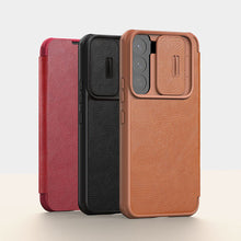 Заредете изображение във визуализатора на галерията – Nillkin Qin Leather Pro Case Case for Samsung Galaxy S22 + (S22 Plus) Camera Protector Holster Cover Flip Cover Black - TopMag

