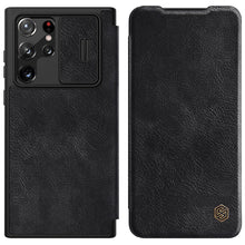 Заредете изображение във визуализатора на галерията – Nillkin Qin Leather Pro Case Case For Samsung Galaxy S22 Ultra Camera Protector Holster Cover Flip Cover Black - TopMag
