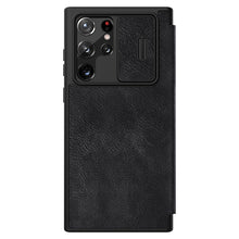 Заредете изображение във визуализатора на галерията – Nillkin Qin Leather Pro Case Case For Samsung Galaxy S22 Ultra Camera Protector Holster Cover Flip Cover Black - TopMag
