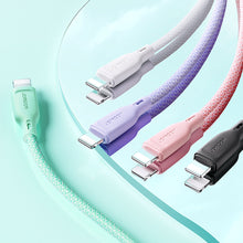 Заредете изображение във визуализатора на галерията – Joyroom Multi-Color Series SA34-AL3 USB-A / Lightning 3A cable 1m - white
