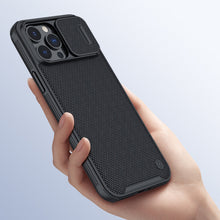 Заредете изображение във визуализатора на галерията – Nillkin Texture Pro Magnetic Case Case for iPhone 13 Pro Camera Protector Housing Sleeve Cover Black (MagSafe Compatible) - TopMag
