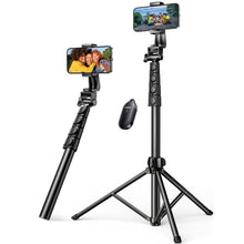 Заредете изображение във визуализатора на галерията – Ugreen LP680 selfie stick with stand and Bluetooth remote control 1.8m - black

