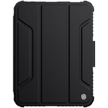 Заредете изображение във визуализатора на галерията – Nillkin Bumper Leather Case Pro armored Smart Cover with camera cover and iPad mini 2021 stand black - TopMag
