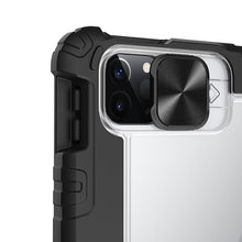 Заредете изображение във визуализатора на галерията – Nillkin Bumper Leather Case Pro armored Smart Cover with camera cover and iPad mini 2021 stand black - TopMag
