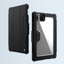 Заредете изображение във визуализатора на галерията – Nillkin Bumper Leather Case Pro Armored Smart Cover with Camera Cover and Stand Xiaomi Mi Pad 5 Pro / Mi Pad 5 Black - TopMag
