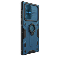 Заредете изображение във визуализатора на галерията – Nillkin CamShield Armor Case Case for Samsung Galaxy S22 Ultra Armor Cover Housing Stand Ring Holder Blue - TopMag
