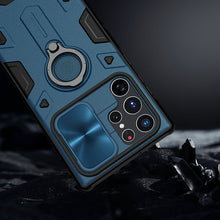 Заредете изображение във визуализатора на галерията – Nillkin CamShield Armor Case Case for Samsung Galaxy S22 Ultra Armor Cover Housing Stand Ring Holder Blue - TopMag
