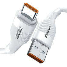 Заредете изображение във визуализатора на галерията – Joyroom USB cable - USB Type C for fast charging / data transmission 6A 1m white (S-1060M12) - TopMag

